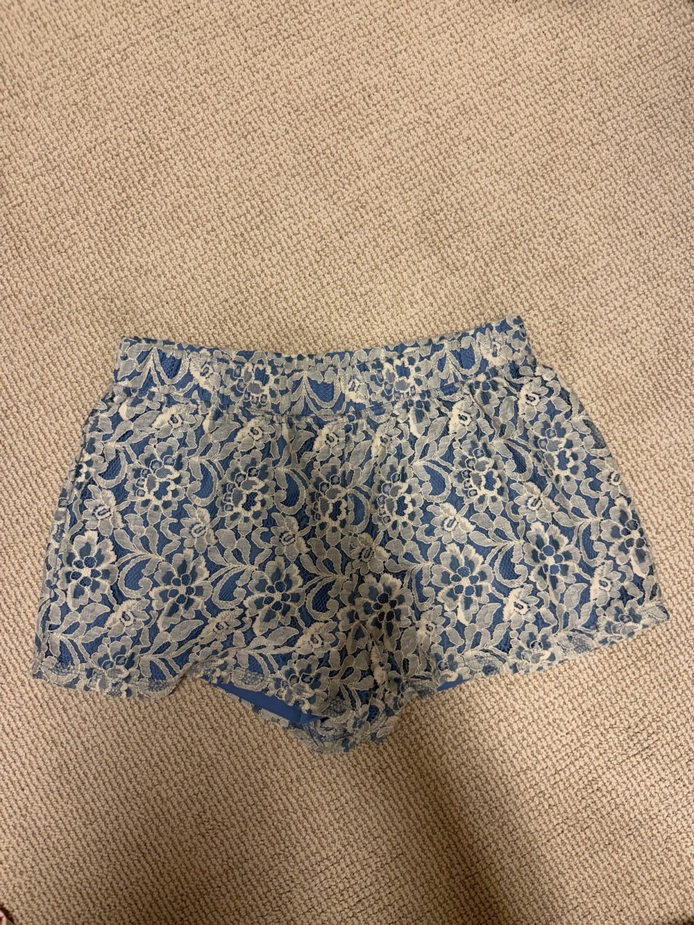 BB Dakota Blue Floral Lace Overlay Shorts Size Small